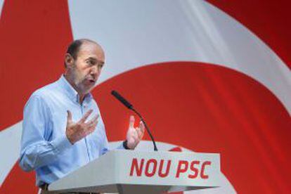 Rubalcaba, el pasado día 15 en un acto del PSC.