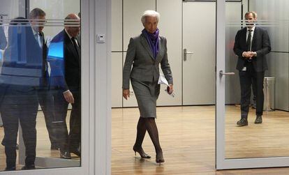 La presidenta del BCE, Christine Lagarde, llega a una rueda de prensa en la sede del organismo, el pasado 15 de diciembre.