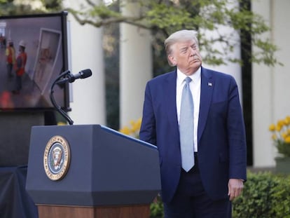 Donald Trump, en una comparecencia ante periodistas. POOL/ABACA GTRES