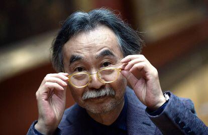 Jiro Taniguchi, en el Louvre de París, el 26 de enero de 2015.