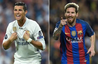 Cristiano Ronaldo y Messi, con el Real Madrid y el Barcelona.