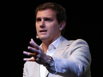 Albert Rivera, durante la Cumbre de Innovación Tecnológica y Economía Circular en Madrid.
 
 
 