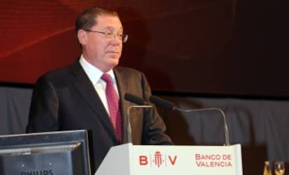 Domingo Parra, en la junta de accionistas de Banco de Valencia de 2010.