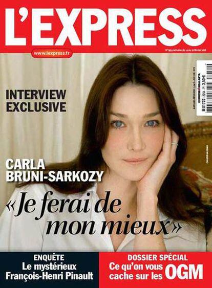 Portada de la revista 'L'Express' dedicada a Carla Bruni