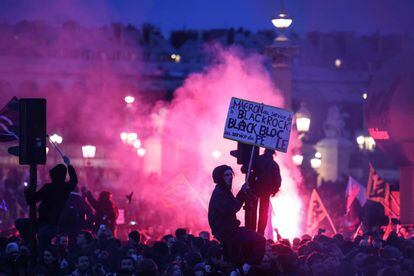 Protesta en París contra la reforma de las pensiones, el pasado jueves.