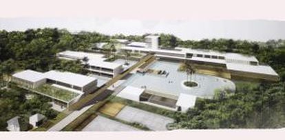 Proyecto ‘Argue’ que propone zonas residenciales de baja altura entre árboles y piscinas de gran tamaño.