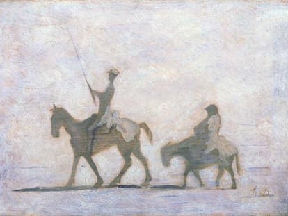 Don Quixote y Sancho Panza, de Honoré Daumier, parte de la colección del museo de la ciudad de Itami.