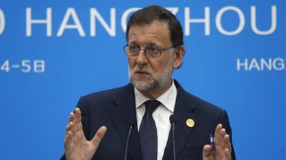 El presidente del Gobierno en funciones, Mariano Rajoy, durante la cumbre del G20 en China.