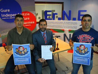 Representantes de Erne en la rueda de prensa que han ofrecido en Bilbao.