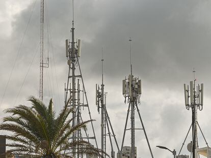 Antenas en Progreso, Yucatán, México.
