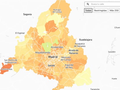 Buscador por calles | Esta es la incidencia en las zonas básicas y en los municipios de la Comunidad de Madrid