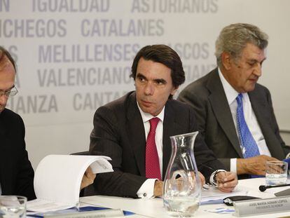 El expresidente José María Aznar, este lunes.