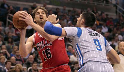 Pau Gasol durante el encuentro de este domingo. 