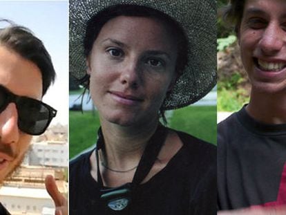 Foto de archivo de Shon Meckfessel,  Sarah Shourd y Joshua Fattal, los tres senderistas estadounidenses detenidos en Irán