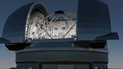 Ilustracion del E-ELT, telescopio gigante europeo que empezar&aacute; a operar en 2014 en Chile.