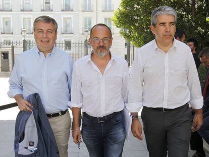 Diputados de Convergencia en el Congreso. Jordi Xucla, Carles Campuzano y Francesc Homs.