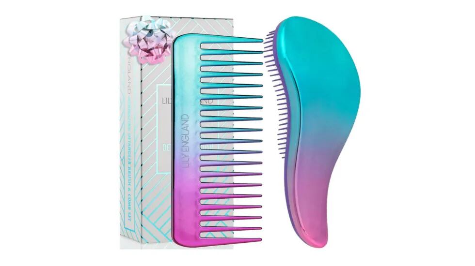Kit de peine y cepillo para cabellos rizados disponible en multitud de colores