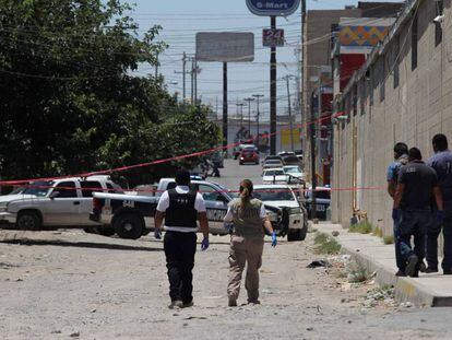 Escena de un crimen, a finales de junio en Ciudad Juárez (Chihuahua).