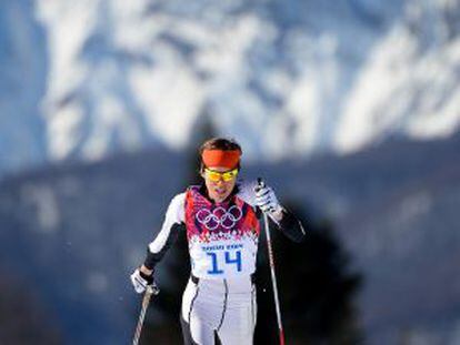 Laura Orgué, durante la prueba de 30km