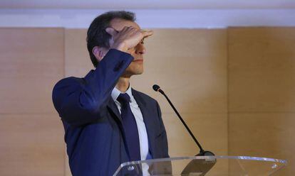 El ministro de Ciencia, Innovación y Universidades, Pedro Duque, durante una conferencia de prensa.