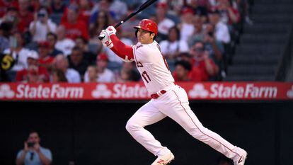 El jugador de béisbol Shohei Ohtani, en un partido de la liga estadounidense.