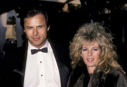 Michael Nader with his wife Robin at the 1986 People's Choice Awards.