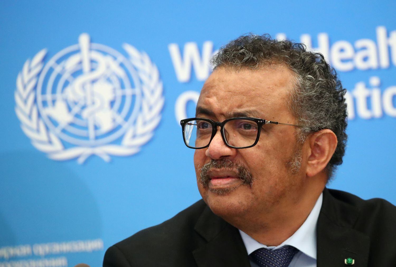 El director general de la Organización Mundial de la Salud, Tedros Adhanom Ghebreyesus, durante una rueda de prensa el 24 de febrero