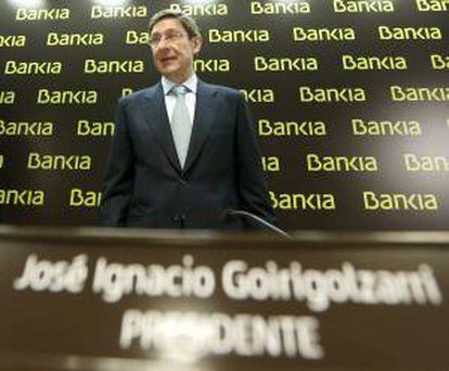 El presidente de Bankia, José Ignacio Goirigolzarri, ayer durante la presentación de los resultados correspondientes a 2012.