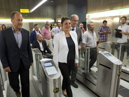 Elena Cort&eacute;s, este viernes en el metro de M&aacute;laga.