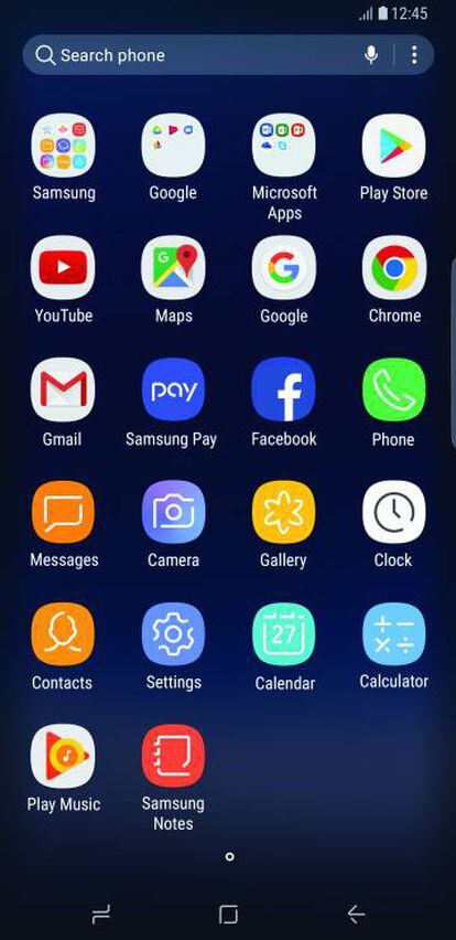 Los iconos del Galaxy S8 tienen un diseño más limpio.