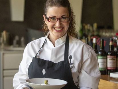 La repostera Begoña Gardel, en el restaurante A'Barra en Madrid.