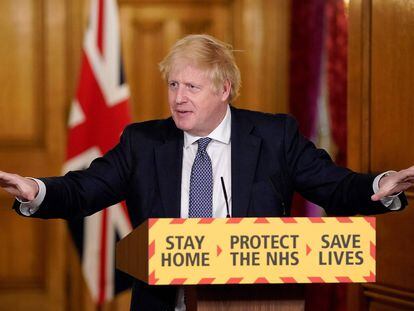 Boris Johnson, este viernes, en rueda de prensa en Downing Street