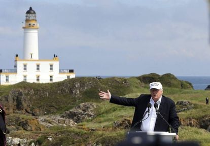 Donald Trump, este viernes en Escocia.