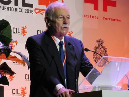 Eduardo Mendoza, en marzo, en una de la sesiones plenarias del Congreso Internacional de la Lengua Espa&ntilde;ola.