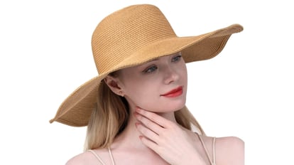 Sombrero de paja para mujer, diseño de ala ancha y disponible en varios colores
