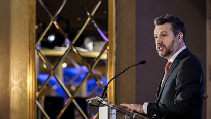 El presidente de la CNMV, Rodrigo Buenaventura, en la conferencia anual de mercados financieros españoles organizada por AFME.