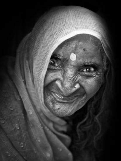 Una de las mujeres de Vrindavan