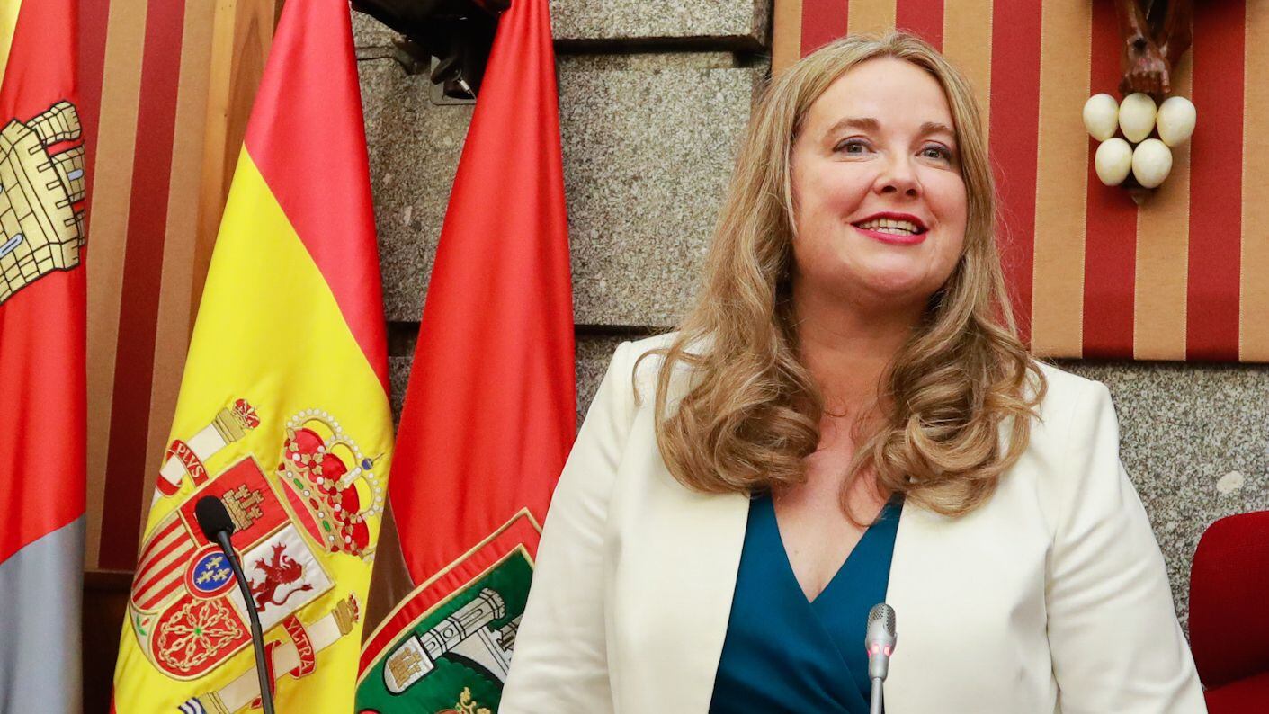 La alcaldesa de Burgos, Cristina Ayala (PP), en la constitución del Consistorio, el pasado 17 de junio.