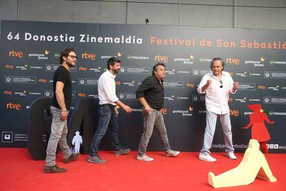 Carlos Santos, Alberto Rodríguez, Eduard Fernández y José Coronado, actores y director de 'El hombre de las mil caras'.
