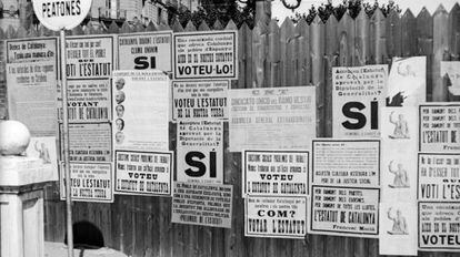 Carteles del plebiscito del Estatut de Catalunya de 1932.