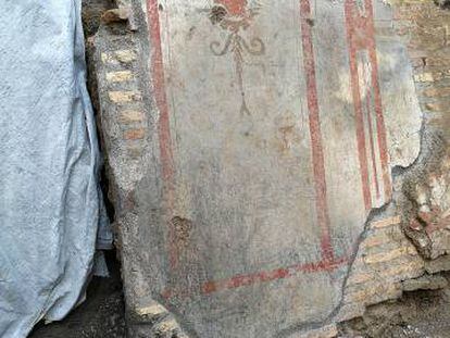 Uno de los frescos hallados en las excavaciones en Roma. 