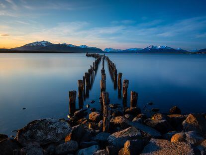Muelle de Puerto Natales, localidad de la Patagonia chilena entre Punta Arenas y el parque nacional Torres del Paine.