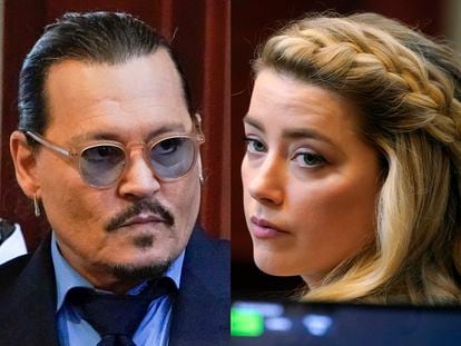 Johnny Depp y Amber Heard, en la última sesión del juicio que les enfrenta.