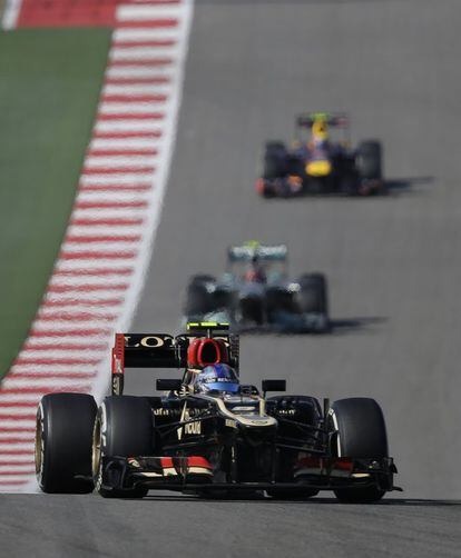 El piloto de Lotus Romain Grosjean en el circuito de las Americas