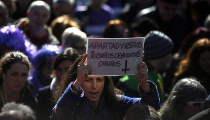 Manifestación en Madrid en contra de la Ley del aborto de Gallardón el pasado 13 de marzo.