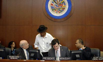 Un momento de la reuni&oacute;n extraordinaria del Consejo Permanente de la OEA.