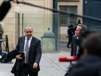Laurent Berger, jefe del sindicato CFDT, la semana pasada tras una reunión con el primer ministro, Édouard Philippe.