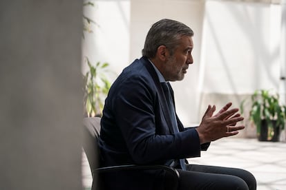 Enrique López, durante la entrevista.