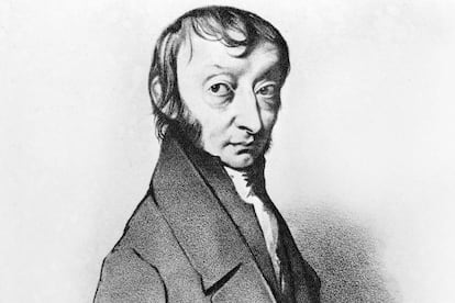 Dibujo del físico y químico italiano Amedeo Avogadro.