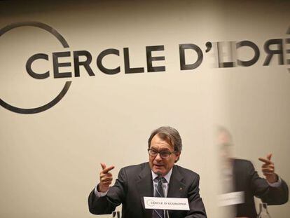 Artur Mas, durante la conferencia en el C&iacute;rculo de Econom&iacute;a.